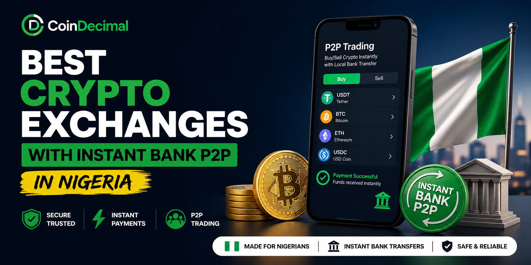 Best Crypto Exchanges with Instant Bank P2P in Nigeria (April 2026)